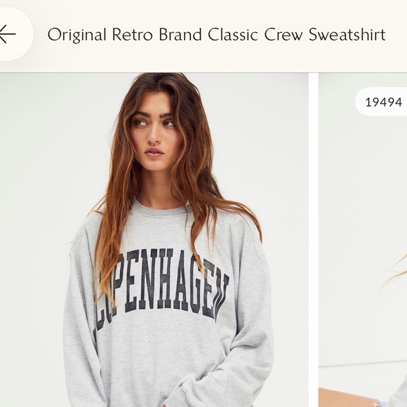 Free People Original Retro Brand Classic Crew Sweatshirt - Picture 4 of 4
